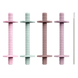 Lull Kids Hollow Teething Tubes - Baby Teething Toys for Babies 6+ Months, Teething Toys for Babies 6-12 Months - Baby Teether, Teething Straws, Teething Sticks (Spring)