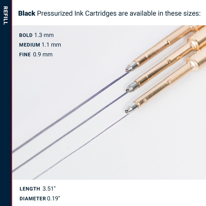 Fisher Space Pen Bold Point Pressurized Cartridge Refill, Black Ink,