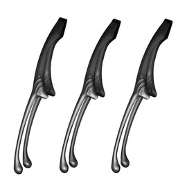 ziyue Yakiniku Tongs, Stainless Steel, Freestanding, Camping, Barbecue, Chopsticks, Non-Slip, Serving Pasta, Yakiniku Tongs (Set of 3 - Black, Round End)