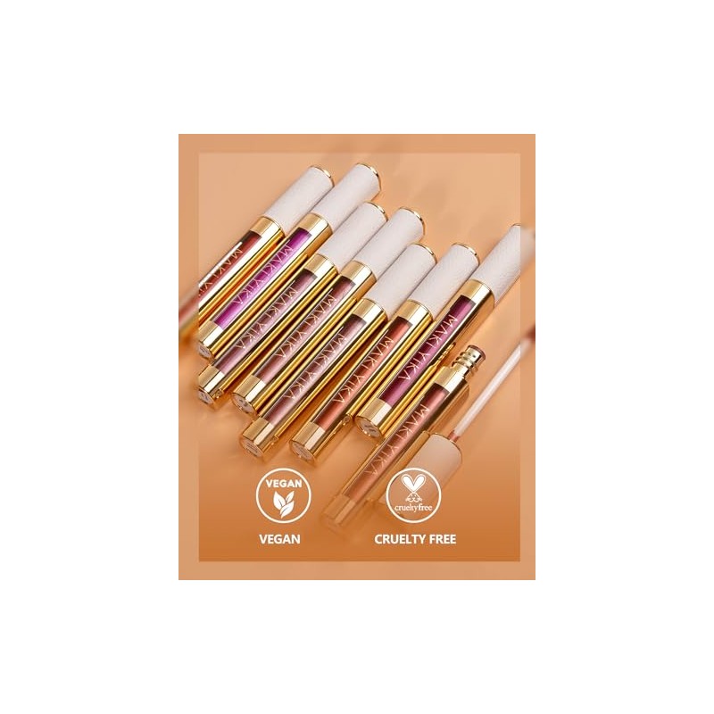 MAKI YIKA- Lápiz labial rosa metálico para mujer, lápiz labial