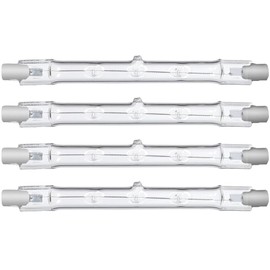 Generic J118-300W J Type Clear Double Ended T3 Quartz Halogen Lamp 300W 120V 118MM 4-11/16"" (Pack of 4), Q300T3/L