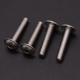 M4-0.7 x 20mm (50 pcs) Button Head Socket Cap Screws with Flanged Washer, 304 Stainless Steel 18-8, Full Thread, by RoyceMart