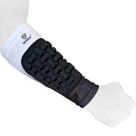 Sedroc Padded Arm Guards Forearm Protectors Ultra Thin Compression Sleeves with Pads (White - Single, Large)