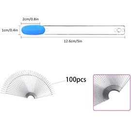 Pack of 100 Nail Sticks, Transparent Nail Art Tip Ring Stick, Colour Display Nail Display, Nail Art, Practice Nail Presentation for Display and Practice DIY Nail Art, Oval