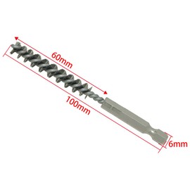 FMHXG 4PCS Steel Wire Brush 304 Stainless Steel Wire Hex Shank 6.35mm 1/4 inch Golf Club Head Hosel Brush Electric Drill Cleaning Brush Deburring Pipe Brush Set Silver