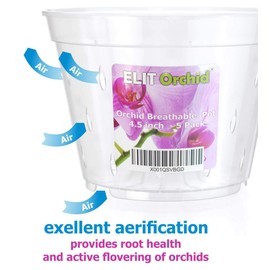 SMEREKA Orchid Pots with Holes Indoor Clear Plastic Plant Pot Set (4.5" - 5 Pack)