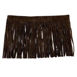 Anevous Leather Tassel Fringe Band, Tassel Trim Cut Fringe Band, Cut Fringe Trim for DIY Dress, Garment Apparel, Sewing, Crafts, Decoration Accessories, Dark Brown, 100 x 10 cm