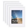KINLINK 11x14 Picture Frame White Set of 4, Wooden Photo