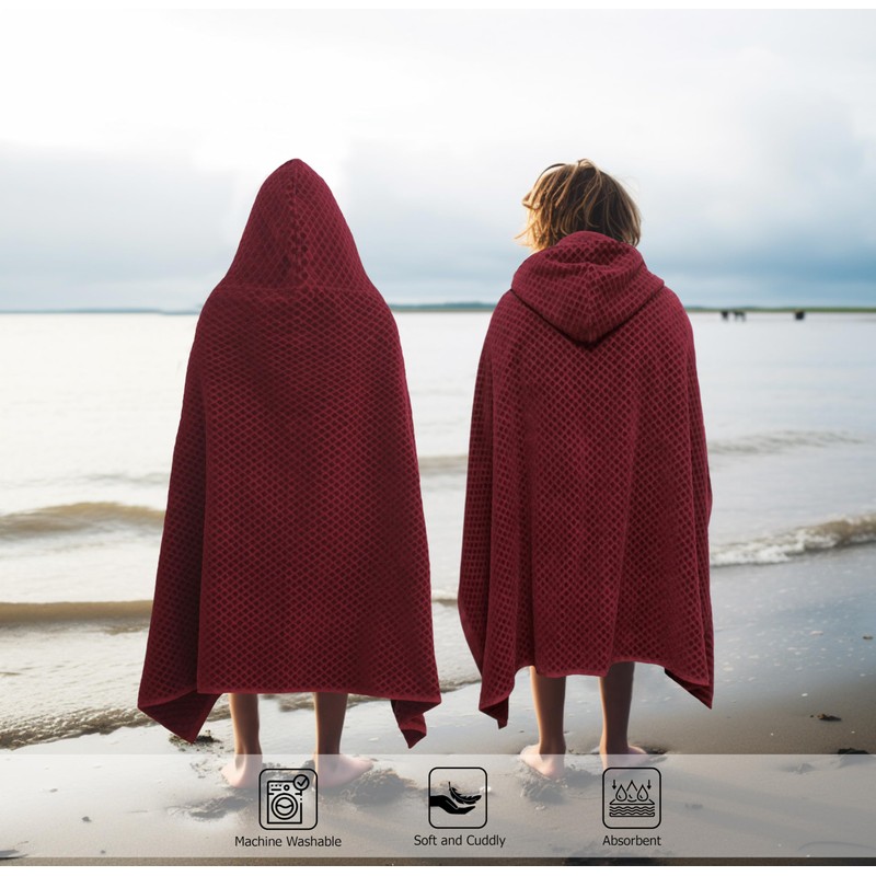 ORIGINAL KIDS Hooded Bath Towel Wrap - 100% Cotton Jacquard