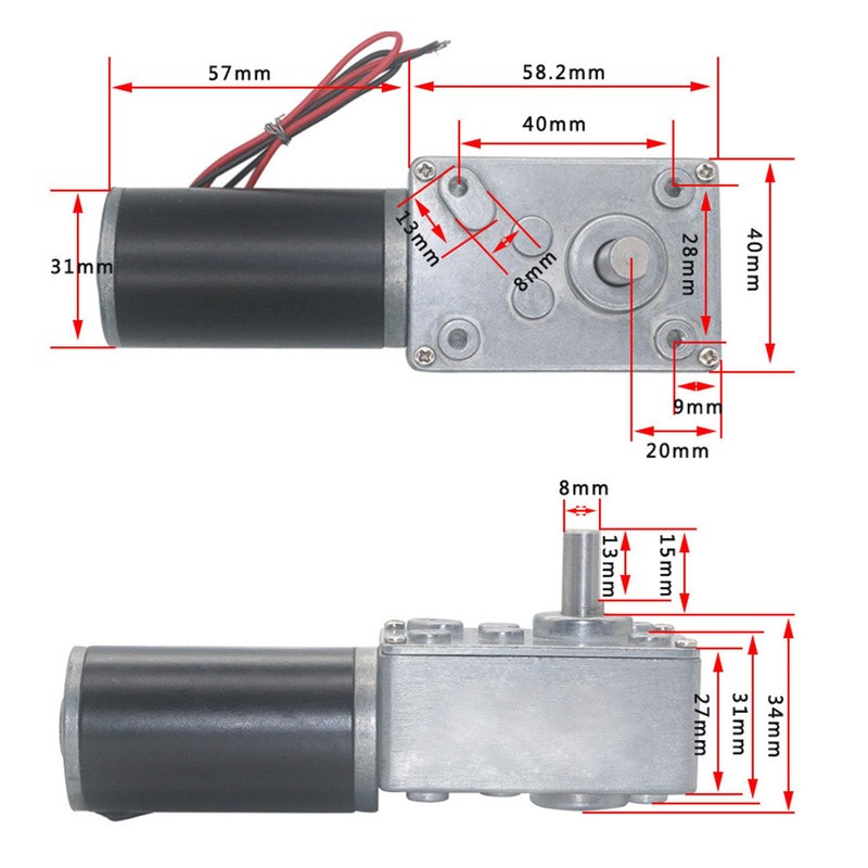Pyhodi DC 12V DC Worming Gear Motor, Engine Mini Turbines