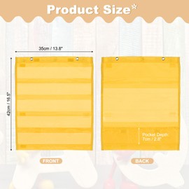 PATIKIL Magnetic Pocket Chart, Small Pocket Chart Mini Double Sided Classroom Pocket Chart Organizer Wall Hanging for Classroom Supplies, Yellow