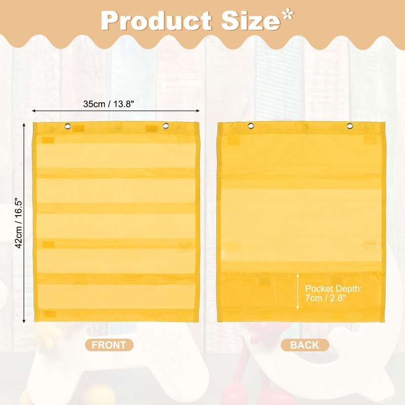 PATIKIL Magnetic Pocket Chart, Small Pocket Chart Mini Double Sided