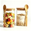 Airtight Glass Jars With Bamboo Lids And Spoons, 15oz Glass
