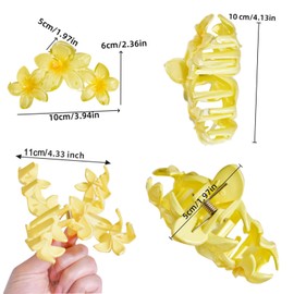 4PCS Matte Hair Clips Thick Thin Curly Straight Long Hair Non-Slip Square Large Hair Claw Clips Strong Hold Medium Hair Grippers for Women