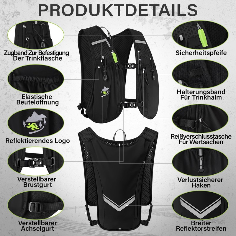 Charmofun Running Vest Women Men Running Backpack with 2L Hydration