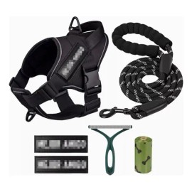 3-40 Táctico Pechera Arnes Correa Perro Chico Mediano Grande Negro M