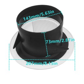 6 Inch Dryer Vent Cover, JSIXASO ABS Louvered Grille Vent Cover with Fly Screen Mesh for Bedroom, Parlor, Office and Classroom Indoor Ventilation