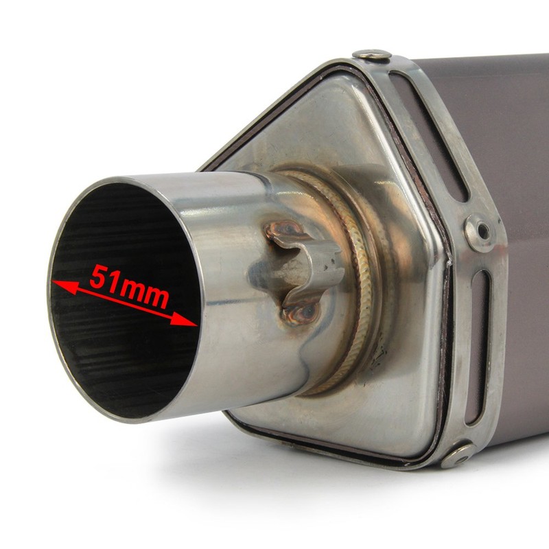 Universal 1.5-2" Inlet Hexagon Exhaust Muffler Pipe Slip On Scooter