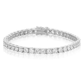 Unbranded ANTI TARNISH CZ 4mm 1 Row Real 925 Sterling Silver Bling Tennis Bracelet 9''