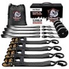 CARTMAN Ratchet Tie Down Straps, 5208lbs Break Strength, Includes 4PK