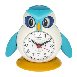 Eichmüller Children's Alarm Clock Owl Blue Analogue Alarm Clock with Alarm Snooze and Light