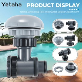 Yetaha Swimming Pool Inlet Outlet Strainer Attachment, Inlet Filter Kits for Coleman Pools, Swimming Pool Accessory Outlet Strainer & Inlet Nozzle
