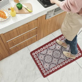Modern Novelty Waterproof Cushioned Washable Stain Resistant Antimicrobial Non-Slip Heavy Duty PVC Kitchen Floor Mats Ergonomicsize: 19"*47.2", color: Brown