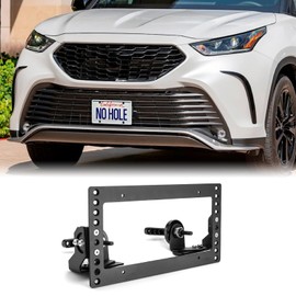 WeiSen Front Grille License Plate Holder Mount Bracket Kit Adjustable Compatible with Toyota Tacoma Camry Highlander Tundra 4Runner, No Drilling