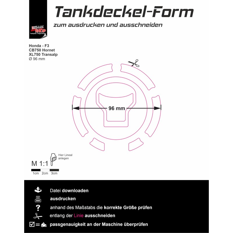 Tankpad Fuel Cap Protector Compatible with Honda CB750 Hornet Honeycomb