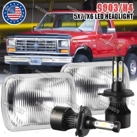 Unbranded Pair FIT Ford F150 1981 1982 1983 1984 7x6" LED Headlights Hi Lo Beam H6054