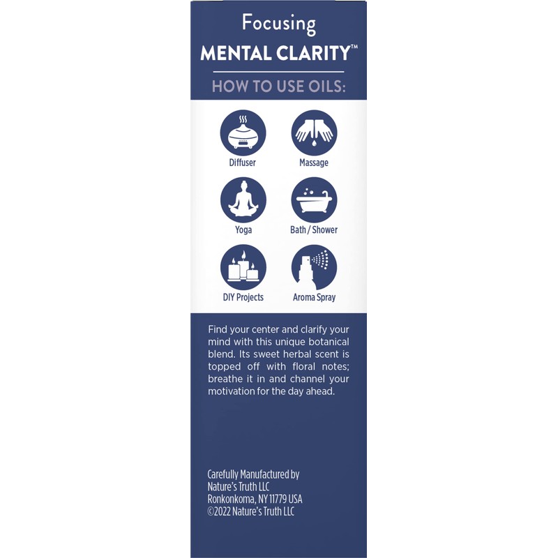 Nature's Truth Essential Oil, Mental Clarity, 0.51 Fluid Ounce, Clear