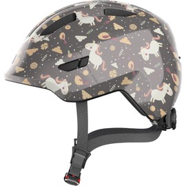 ABUS Smiley 3.0 children's helmet - bike helmet with a low fit, child-friendly designs & space for a pigtail - for girls and boys, Grey, size S