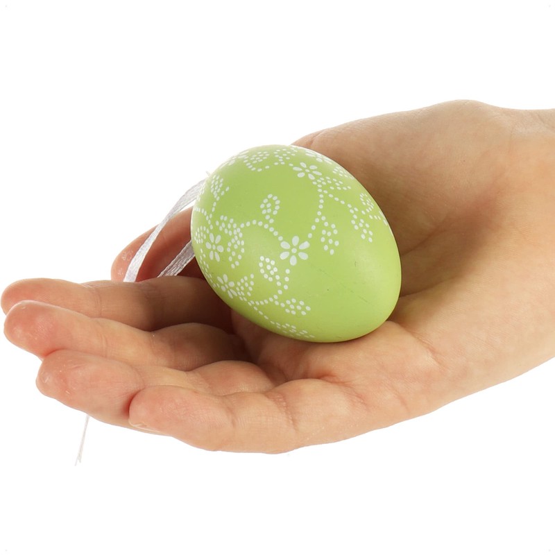 com-four® 24 x Decorative Easter Hangers - Easter Eggs Made
