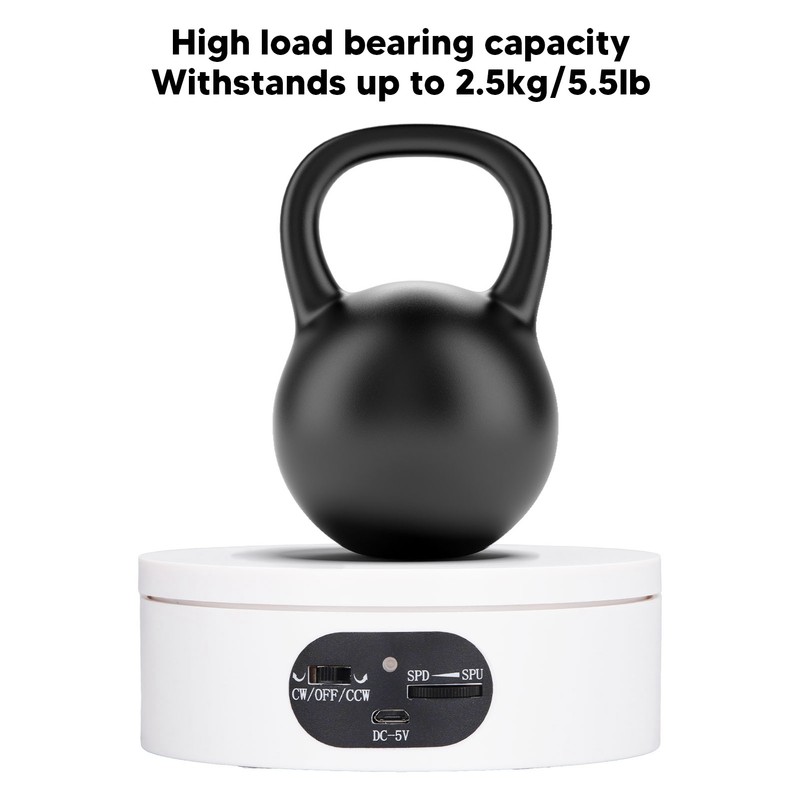Rotating Display Stand 5.5lb Load Capacity 360 Degree Photography Turntable