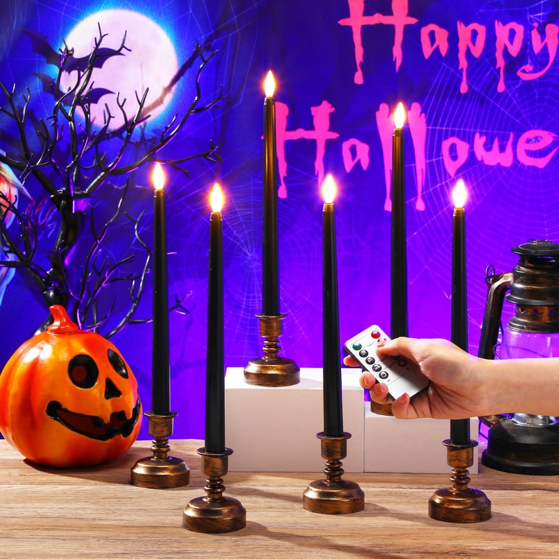 24 Pack Flameless Taper Candles with Remote Control and Timer