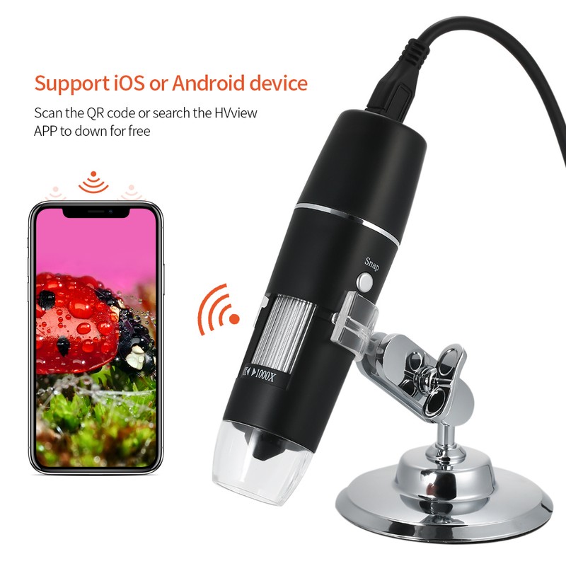 1000X Magnification USB Digital Microscope with Stand Magnifier with 8-LED