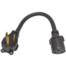 Fullsky FC-65L631 Adapter Cord Welder 50 Amp 6-50P Male right angle to 30 Amp L6-30R Locking Connector Female