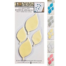 Better Home 12 Leafs Shape Bathtub/Shower Appliques Safety Non Slip Treads, Latest Decoration Colors (Beige)