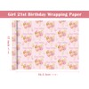 WRAPAHOLIC Girl 21st Birthday Wrapping Paper - Mini Roll -