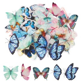 80Pcs Butterfly Stickers, 40 Styles Multicolor Crafts Butterflies Sticker for Decorating Cup Scrapbook Notebook Card Letters Wall Window