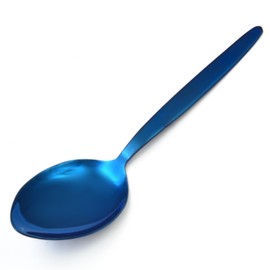 BNAZIND Gray Kunz Spoons Serving Spoon 18/10 Stainless Steel Titanium Shiny Blue Basting Spoon - 9 Inches Plating Spoons - Daily Chef Spoons - quenelle spoon – Cooking Spoons