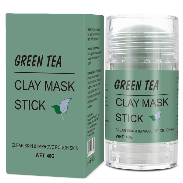 Green Tea Mask Stick, Green Mask Stick Face Moisturizer, Oil Control, Deep Cleansing & Nourishing for Women and Men with All Skin Types