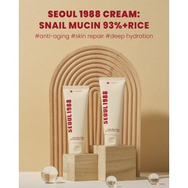 K-SECRET SEOUL 1988 Cream: Snail Mucin 97% + Rice, 100ml/3.38fl.oz. | 97% Snail Secretion with Rice Ferment Filtrate and Rice Extract for Skin Hydration, Soothing | Korean Skincare