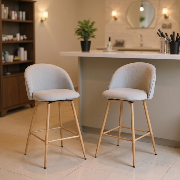 Homy Casa Set of 2 Counter Height Bar Stools with
