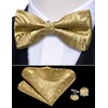 Barry.Wang Cummerbund Bow Tie Set for Men, Silk Cummerbund Pretied