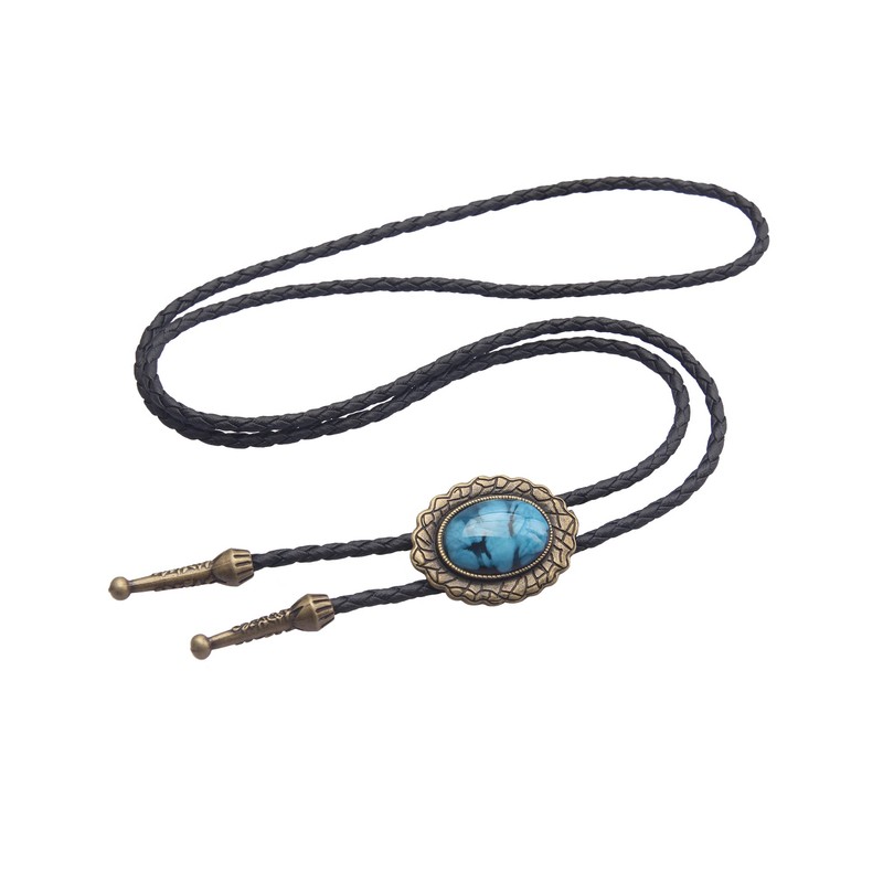 GelConnie Native American Bolo Tie Rodeo Cowboy Corbata de piel