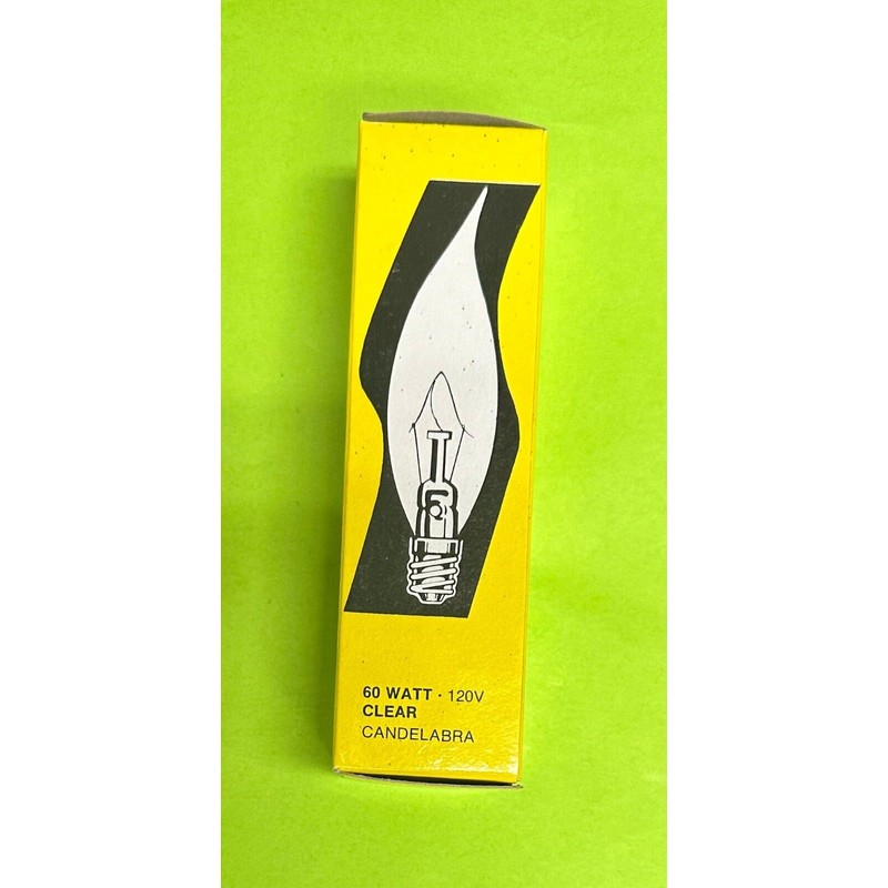 SATCO S3262 60 Watt 60W Clear Light Bulb Candle Base