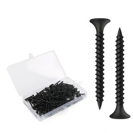 BOUMVID Drywall Screws M3.5 x 35 mm, Pack of 200 Drywall Screws Black Coarse Thread Wood Drywall Screws, Plasterboard Drywall Screws, Plasterboard Screw Drywall Screws