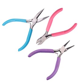 Dzsomt Jewellery Pliers Set Jewellery Long Nose Pliers Flat Pliers Round Nose Pliers Set Small Jewellery Pliers Wire Professional Mini Needle-Nose Pliers Set Jewellery Pliers Jewellery Making for