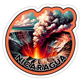 Nicaragua Sticker Adventure Souvenir Decal Vinyl Small Waterproof for Water Bottle Mug Passport Scrapbook Notebook Laptop Tumbler Skateboard Computer Phone 4" ID44990